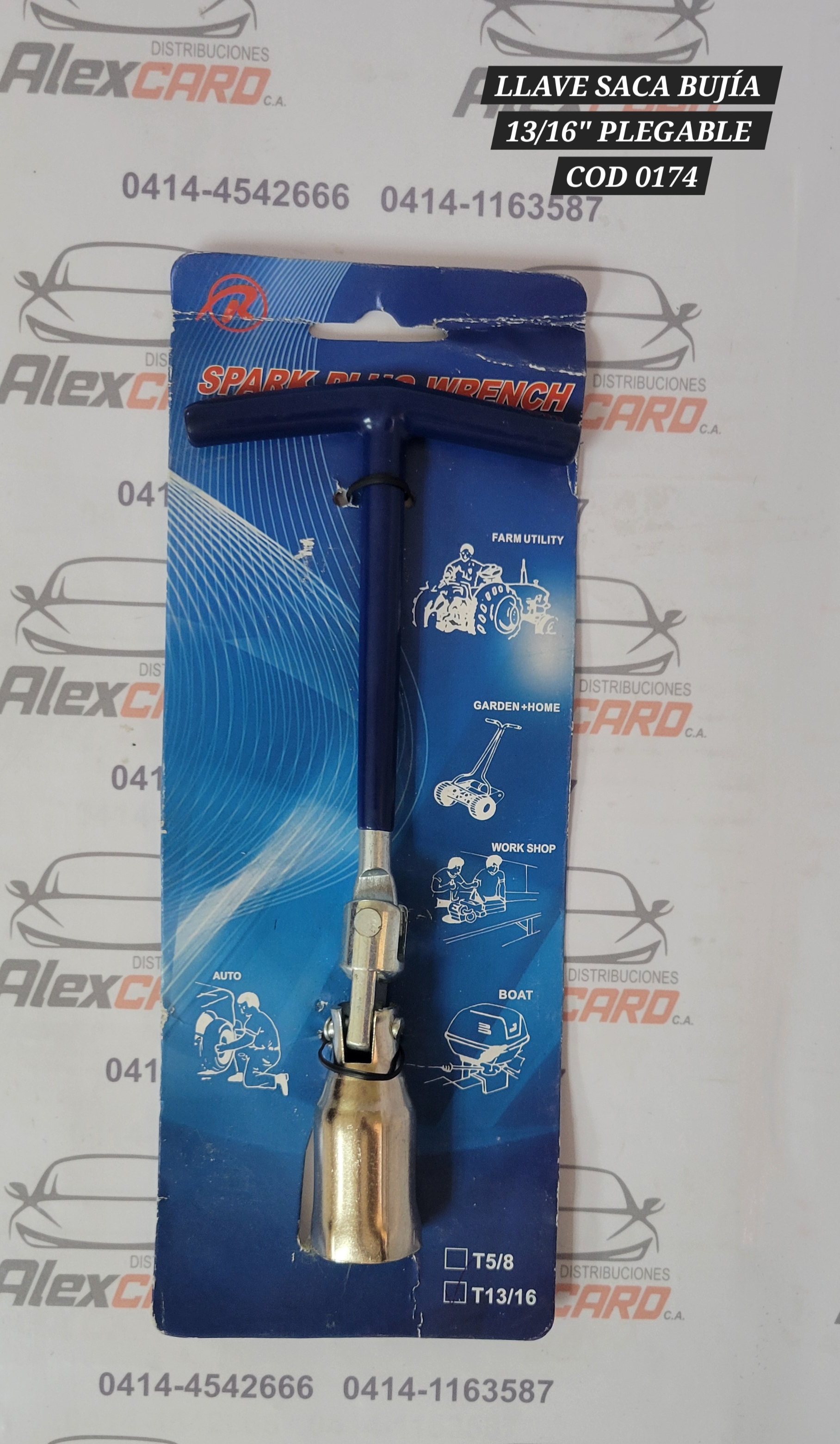 LLAVE SACA BUJIA T 13/16" PLEGABLE "R"