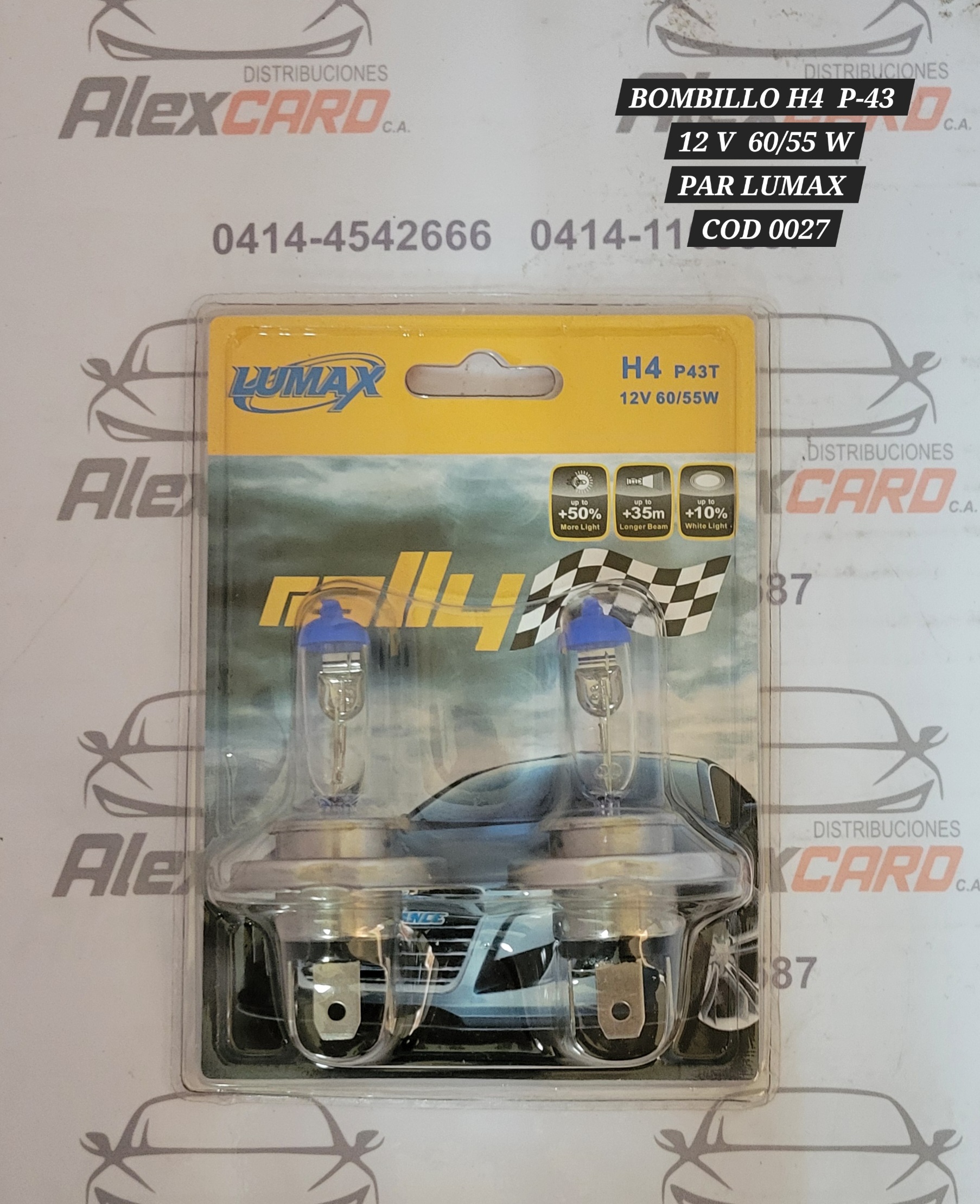 BOMBILLO H4 RALLY 60/55W PAR LUMAX
