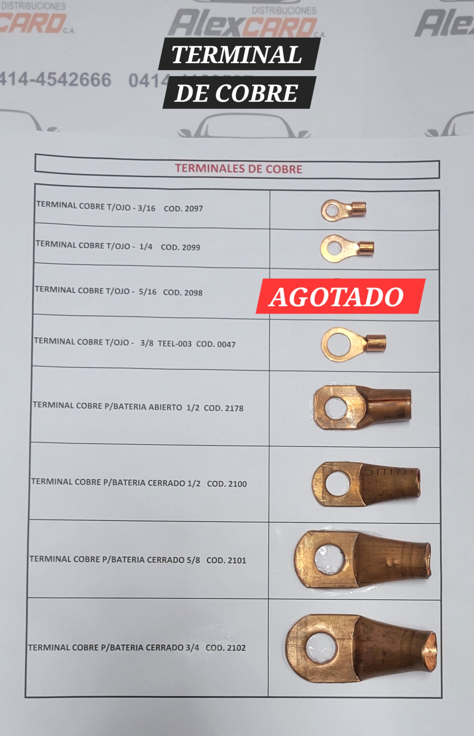 TERMINAL COBRE 3/8"T/OJO-TEEL-003 x 50